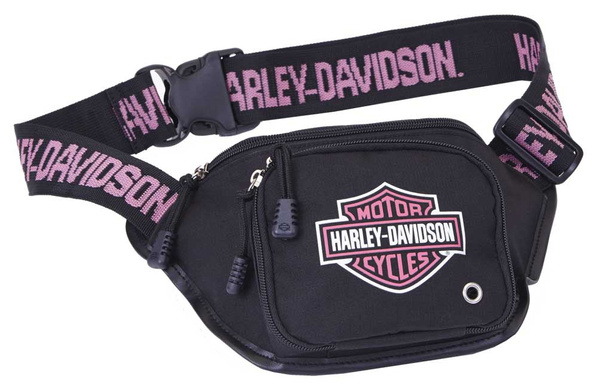 Harley-Davidson Women's Cerise H-D Jacquard Hip Bag w/ Strap  PH3662J-CERBLK, Harley Davidson 