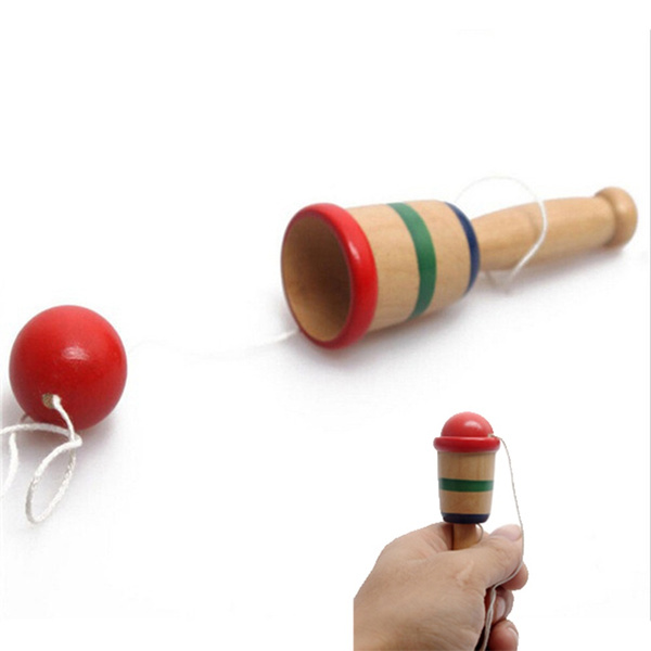 2pc Wooden Kendama Bilboquet Ball for Kids Child Party Games Props Xmas Gift 