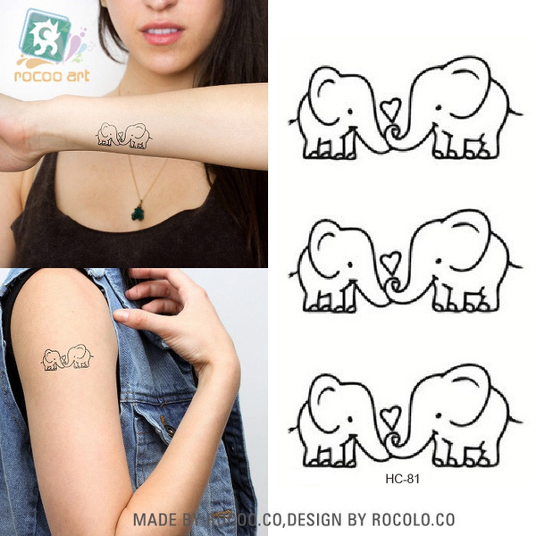 Cheap Elephant Tattoo Removable Waterproof Temporary Tattoos Body Art Tattoo  Stickers | Joom