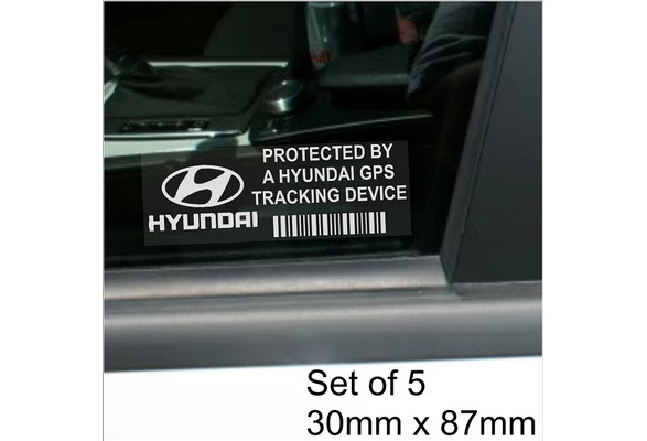 5 x Hyundai GPS Tracking Device Security WINDOW Stickers 87x30mm