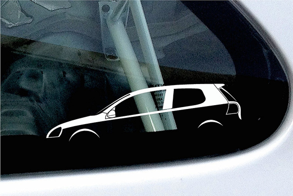 2x Car silhouette Stickers - based on VW Golf mk5 GTI