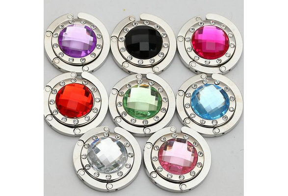 Fashion Crystal Folding Section Purse Bag Handbag Hook Table Hanger Holder Fashion Crystal Folding Section Purse Bag Handbag Hook Table Hanger Holder