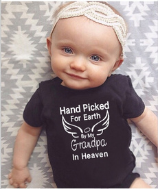 Newborn Baby Onesie Hand Picked for Earth by My Grandpa in Heaven Baby Boys and Girls Bodysuit Casual Cotton Short Sleeve Outfit