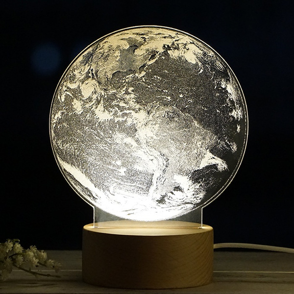 Creative 3D The Earth Globe Visual Led Night Light The Earth Globe Led ...
