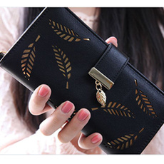 Women Ladies Leaf Long Purse Wallet Card Holder Handbag Gifts