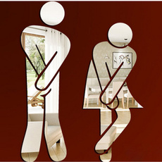 Funny Mirror Sticker Name Funny WC Toilet Door Entrance Sign Men Women Bathroom DIY Wall Stickers Home Decor Decals Wall Stickers