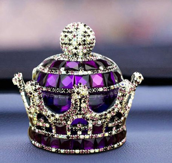 Purple Crystal Crown Model Car Perfume Seat Air Freshener