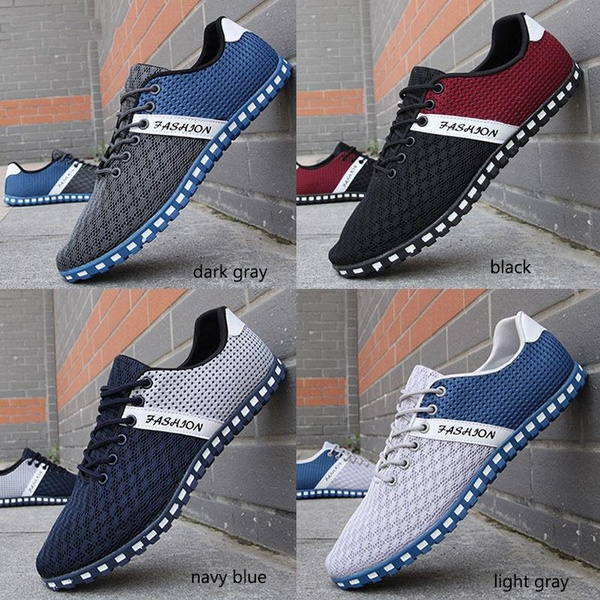 Men's New Fashion Shoes Summer Zapato Casual Breathable Mesh Flat Shoes ...