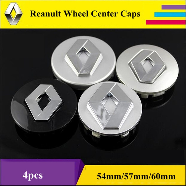 GONGXIFACAI 4x60mm RENAULT Grey Wheel Center Caps Logo Emblem Badge Hub Caps Rim Caps