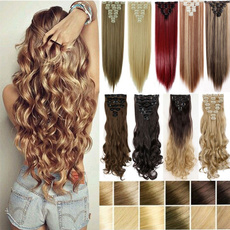 Real Thick Women Girls Long Straight Full Head Hair Extension Clip In Hair Extension Super Natural