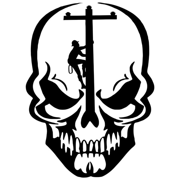 Car Styling Skull Lineman Electrician Power Pole Sticker Window Decor 14 17cm Wish - Electrical Lineman Home Decor Car Styling Skull Lineman Electrician Power Pole Sticker Window Decor 14 17cm Wish - Electrical Lineman Home Decor