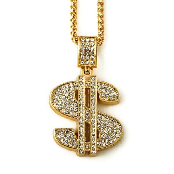 Gold Plated Hip Hop Bling Bling Dollar 