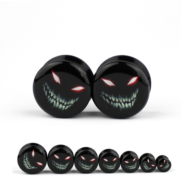 Captive Bead Acrylic Ear Plug & Tunnel Black Gauges Ear Stretchers 3
