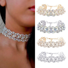 DIAMOND, Crystal Jewelry, Choker, necklace charm