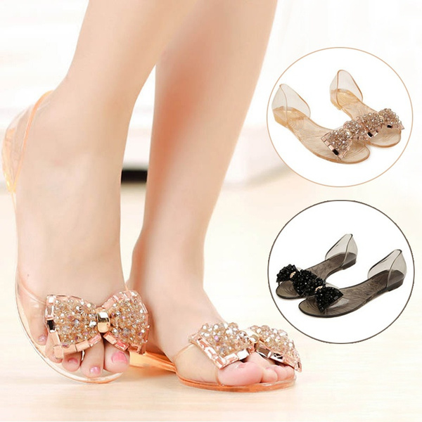 flat transparent shoes