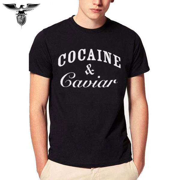 Pure Cotton Short Sleeved T-shirt Cocaine and Caviar Stay Away From Drugs and Cherish Life Funny Slogan Tops Gift Tee Shirt | Wish
