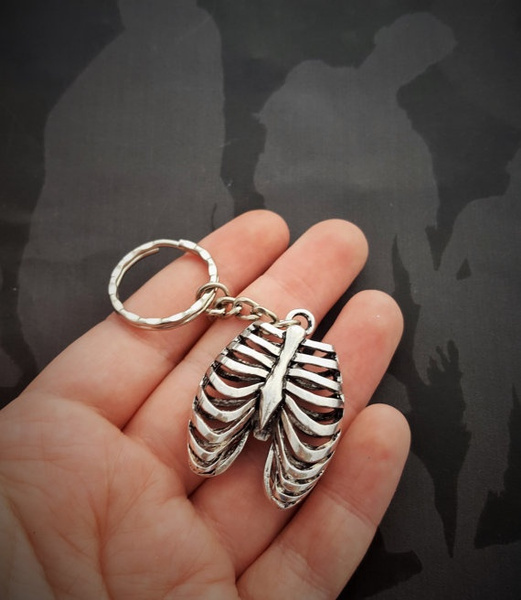 Skeleton Keyring, Anatomy Gift, Anatomical Keyring, Body Parts, Gothic
