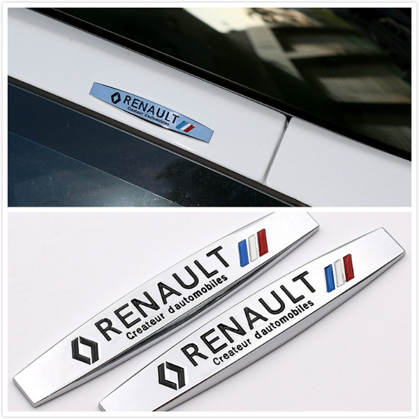 2PCS Automobiles 3D Metal Emblem Badge Car Sticker Car Covers for Renault  duster megane 2 logan renault clio Decal Accessories Car Styling