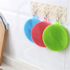 New Kitchen Supply Soft Silicone Sponge Dish Washing Brush Scrubber Cleaning Tools