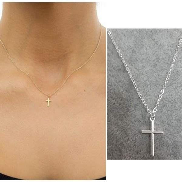 minimal cross necklace