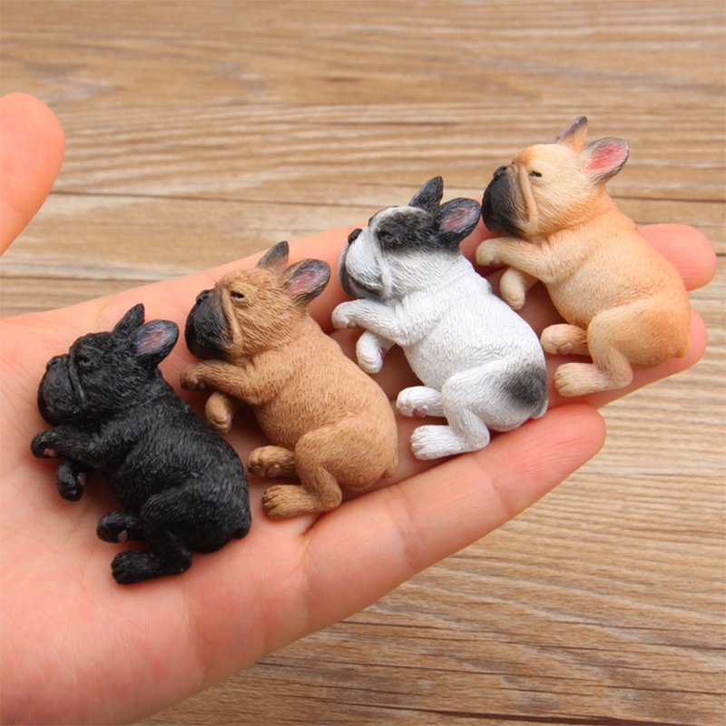 Sleeping Dog Resin Animal Small Furniture Doll Home Decor Fridge Magnet