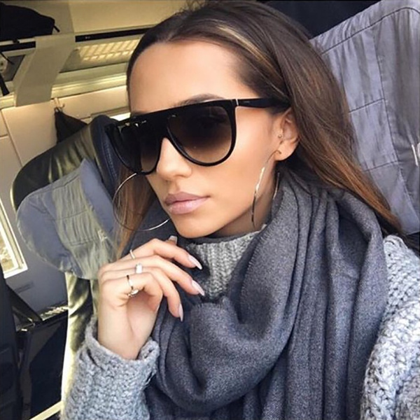 Fashion Big Frame Square Sunglasses Women Brand Designer Oversized Gold  Details | eBay