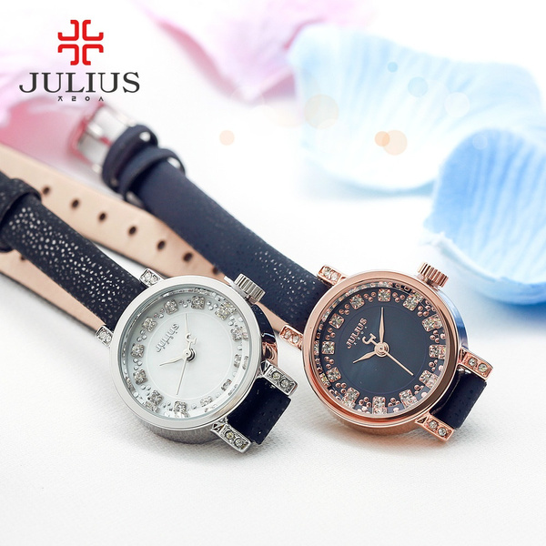 Top Julius Women's Watch Japan Quartz Hours Auto Date Fine Fashion Woman  Clock Real Leather Strap Girl's Retro Birthday Gift Box - AliExpress