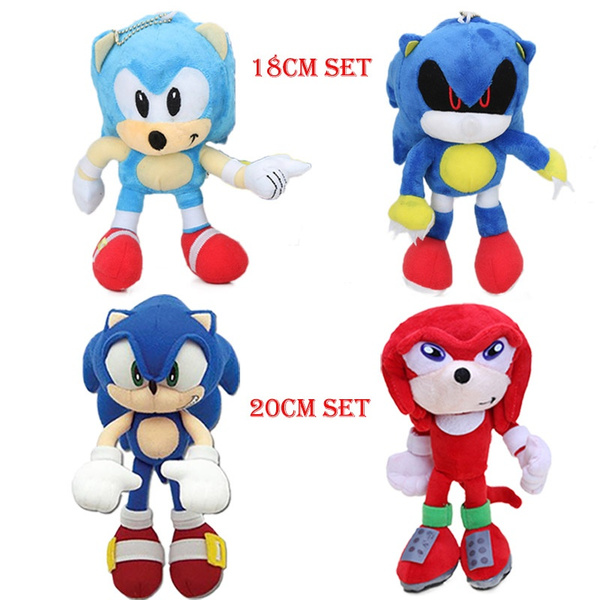 Set Of 2 Sonic Classic Knuckles Plush Toys cm The Hedgehog Sonic Soft Stuffed Doll Blue Red Wish