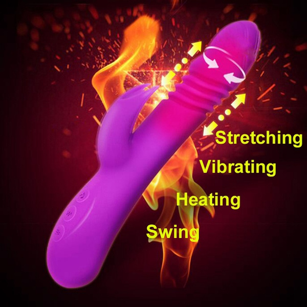 sexy lingerie rood Stretching Swing Telescopic Intelligent Heating Dildo Vibrator 7 Speed G  Spot Sex Toys for Women