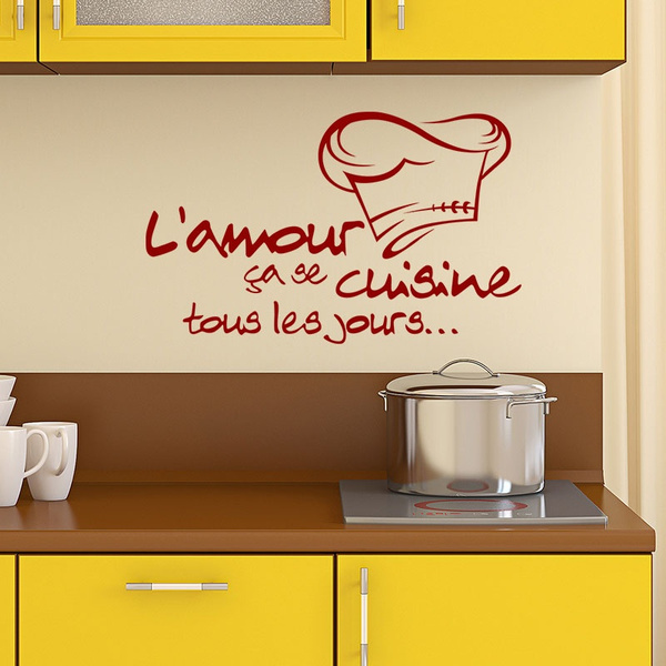 Wall Sticker Sticker Muraux Citation L Amour Ca Se Cuisine Decor Wish