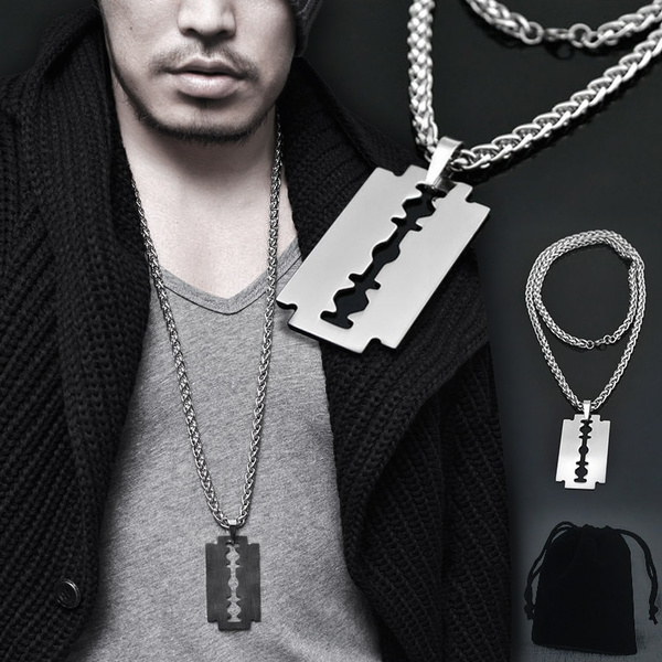 Razor blade clearance chain necklace