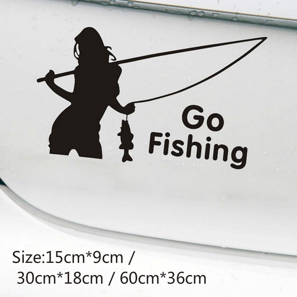 Reflective Personality Go Fishing Car Stickers Car Body Car