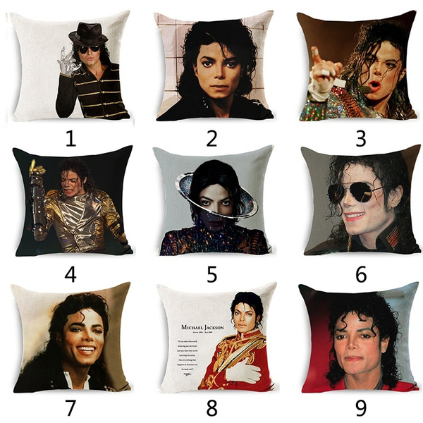 New 1pc Stylish Super Star Rock Michael Jackson Pillowcases Cotton Linen Cushion Cover Throw Pillow Cases Bedroom Home Decor