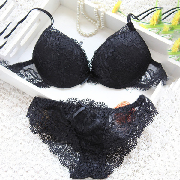 Hot Women's Push Up Embroidery Bras Set Lace Lingerie Bra And Panties