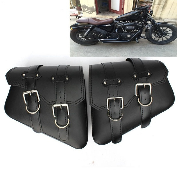 2x PU Leather Motorcycle Saddle Side Bags for Harley Davidson Sportster XL883