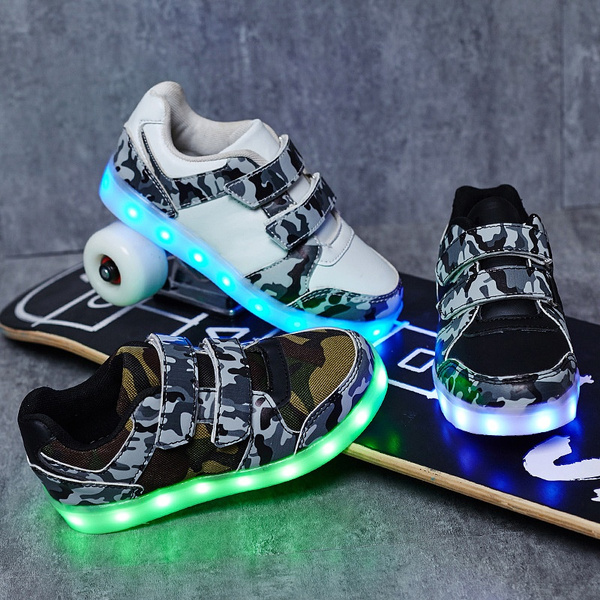 Velcro jongens meisjes kinderen board schoenen USB opladen van lichtgevende schoenen  led verlichting schoenen | Wish