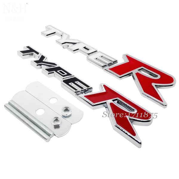 Metal Car Emblem Type R TYPER Logo Front Hood Grille Badge Stickers For ...