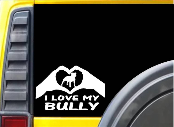 Bully Uncropped Hands Heart Sticker k064 8 inch American Bully decal ...