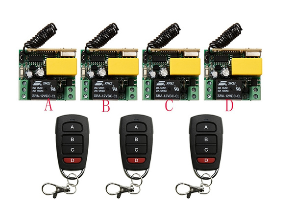 Hot Sales AC220V 1CH 10A RF Wireless Remote Control System teleswitch 3 ...