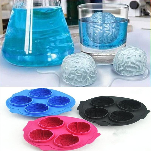 Creative Brain Ice Cube Tray Funny 4 Holes Brain Cookies Chocolate Baking  Silicone Freeze Mould Kitchen Bar Halloween Party Tools VT1528 From  Homedec888, $1.77