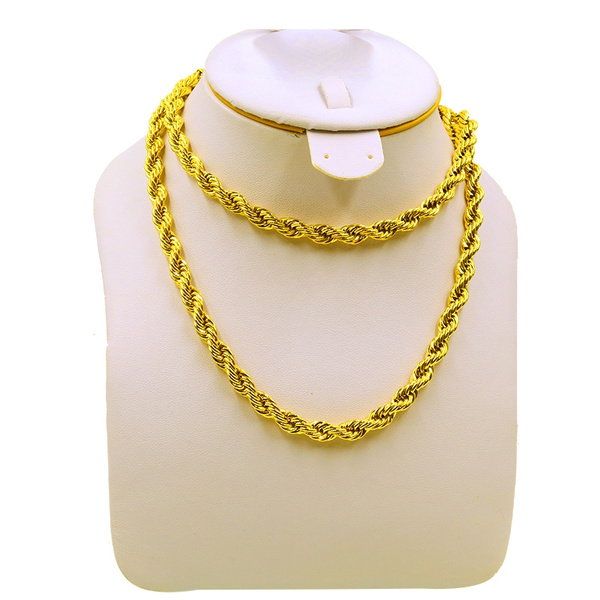 LEXICON GOLD Men's King Byzantine Link Chain in 18K Gold Plate