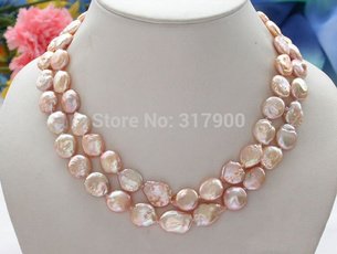 pink, pearls, freshwater, Necklace