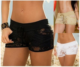 Summer, Shorts, Short pants, black lace