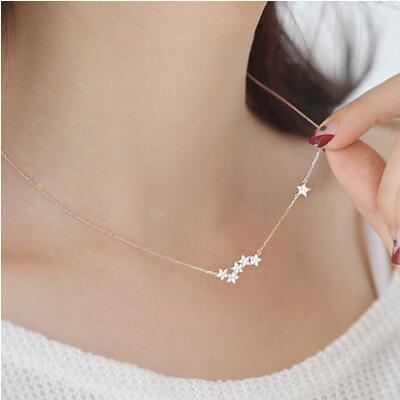 simple short chain diamond necklace