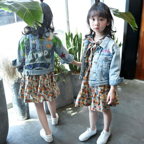 Fashion Girls Spring Frayed Denim 