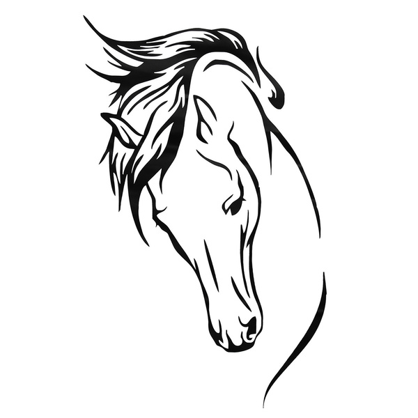 Pferdekopf Black Horse Head Vinyl Art Wall Stickers Decal Animal DIY ...