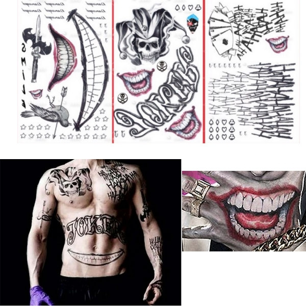 Suicide Squads Joker Design Waterproof Temporary Tattoo Arm Body Decal Wish