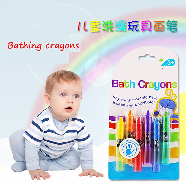 6 Pcs Baby Kids Safety Washable Bath Crayons Bathtime Fun