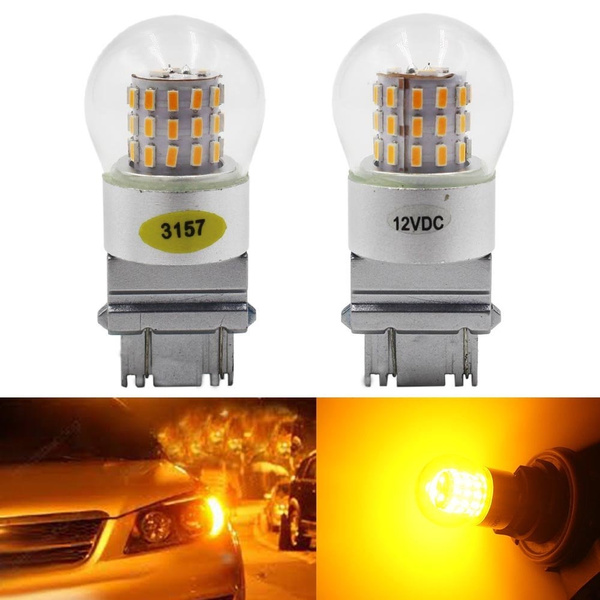 AK-3014 39 SMD Car Replacement Bulbs For Turn Signal Lights Tail BackUp Bulb Parking Lamps AMAZENAR 2-Pack 3157 4157 3057A 3156 Extremely Bright Amber/Yellow LED Light 12V-DC