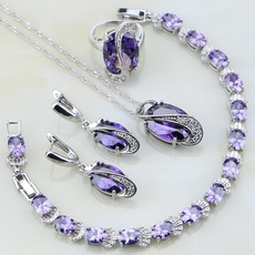 purple gem, weddingjewelryset, Jewelry, 925 silver rings